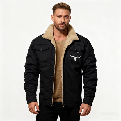 Men’s Retro Western Fleece Jacket – Warm, Rugged & Timeless Style