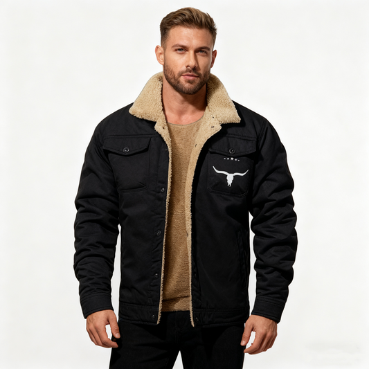 Men’s Retro Western Fleece Jacket – Warm, Rugged & Timeless Style