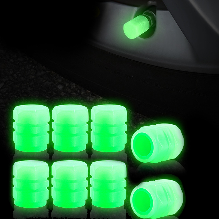 Glow-in-the-Dark Tire Valve Caps – Universal 8mm Fit for Cars & Bikes