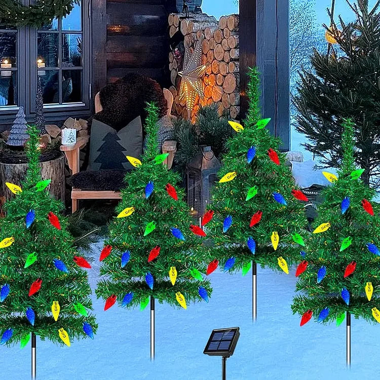Festive Outdoor Solar Christmas Tree Decorations