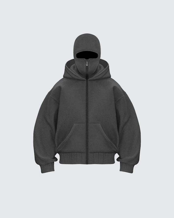 Double Hooded Zip Jacket Wind-resistant Winter Hoodies for Men