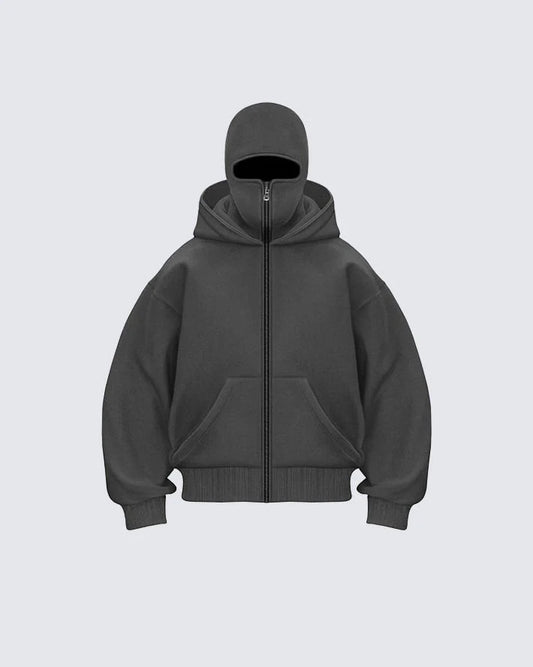 Double Hooded Zip Jacket Wind-resistant Winter Hoodies for Men