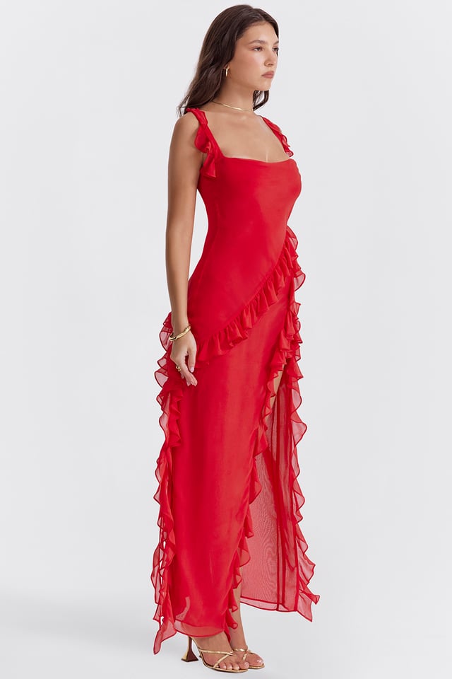 ARIELA RUFFLE MAXI DRESS