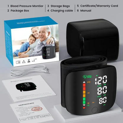 Wrist Blood Pressure Monitor Led Display