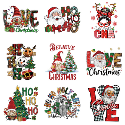 10Pcs christmas Mystery DTF Transfer Bundle-Ready to Press Holiday Designs