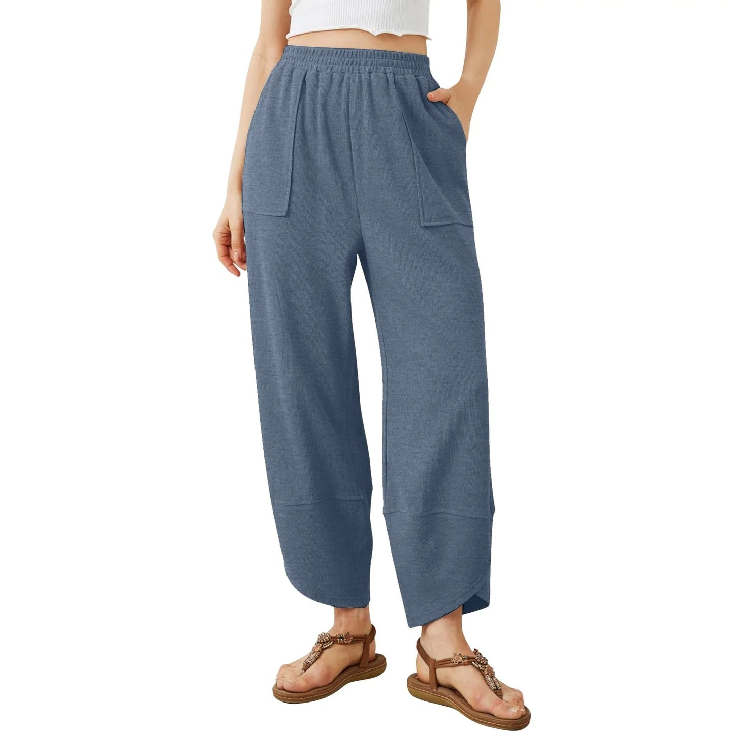 Womens Baggy Wide Leg Pants with Large Pockets