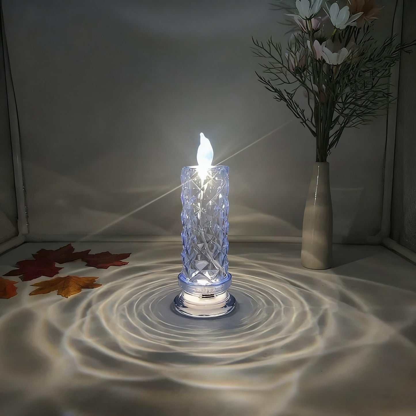 Christmas LED Crystal Candle Lamp – Sparkling Holiday Ambience & Elegant Décor