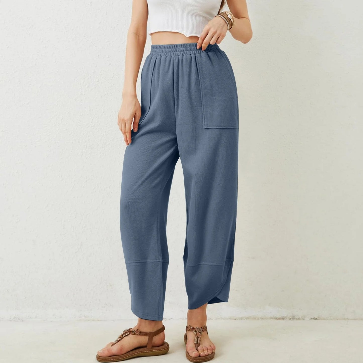 Womens Baggy Wide Leg Pants with Large Pockets