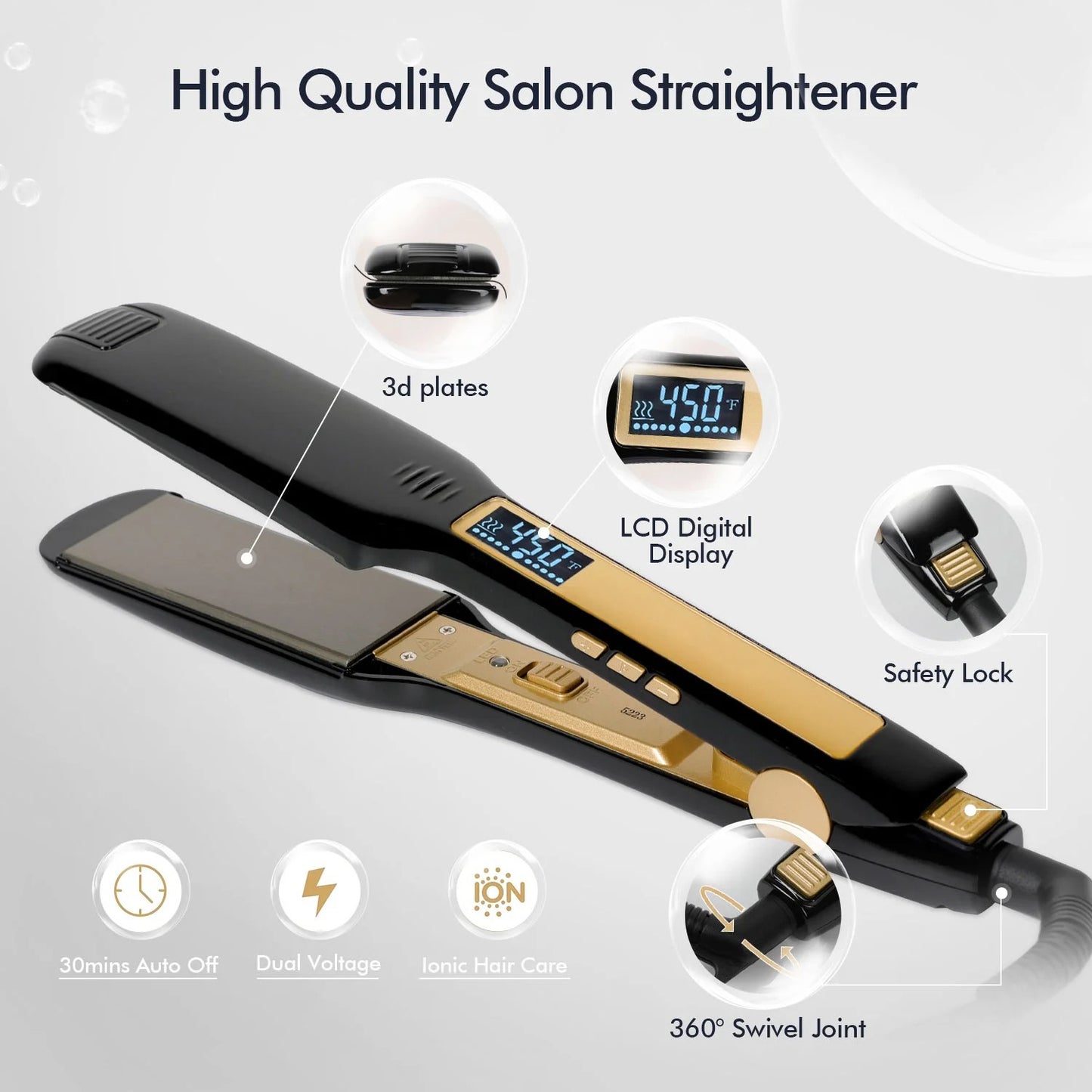 1.75" Hair Straightener – Salon-Sleek Hair in Minutes!