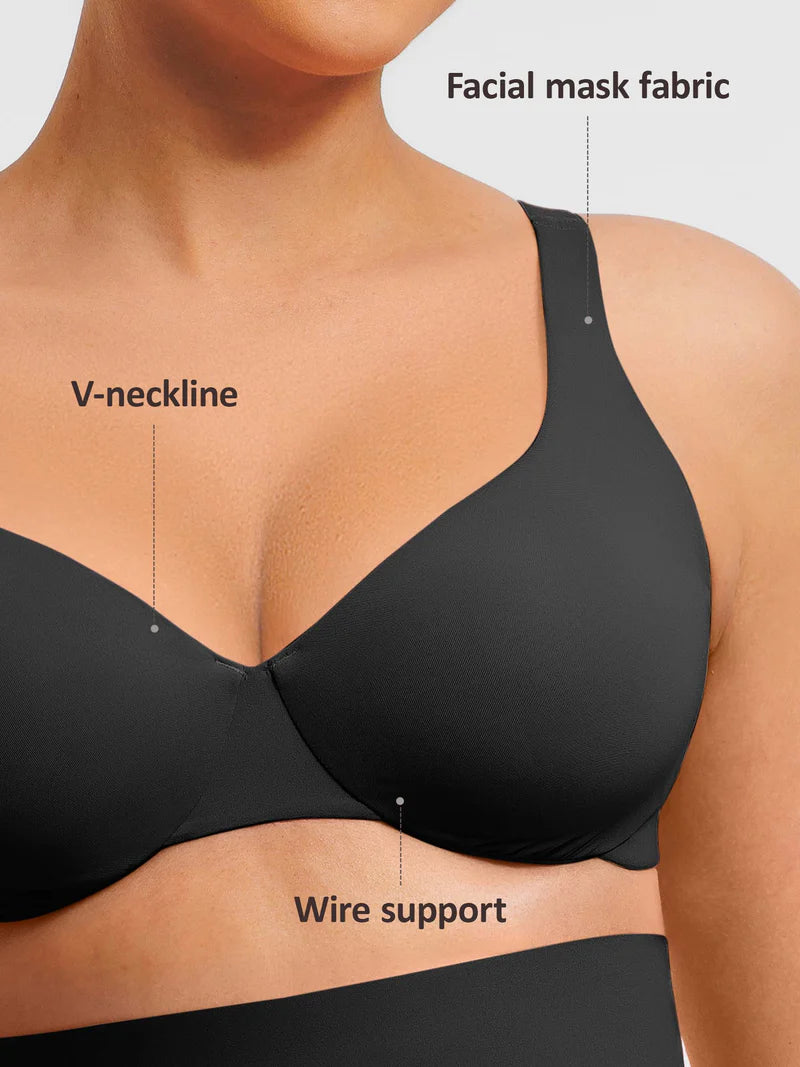 Adjustable Deep V-Neck Underwire Bra