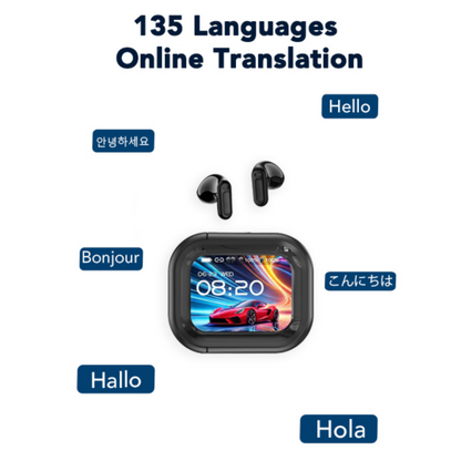 🎧 True Wireless Gaming Earbuds with LCD Display & AI Real-Time Translation