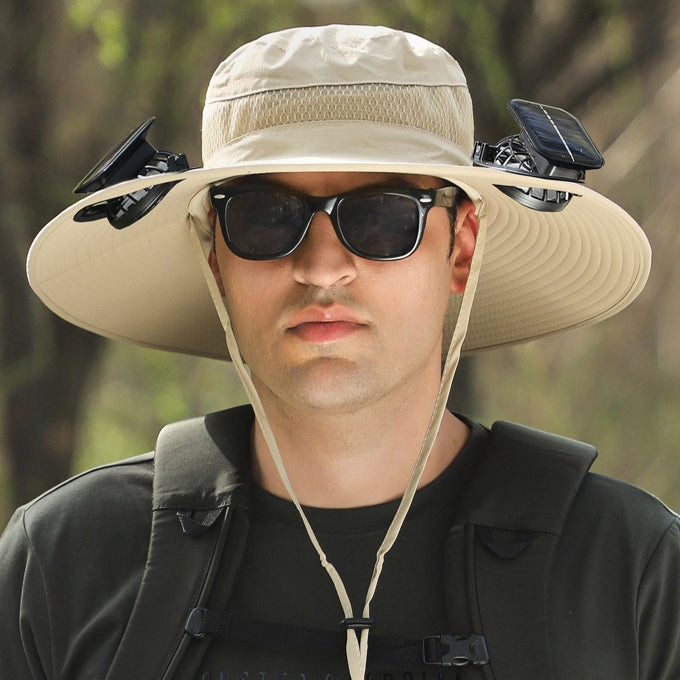 🔥10-Second Chill⚡-Outdoor Wide Brim Sun Hat With Solar Fan