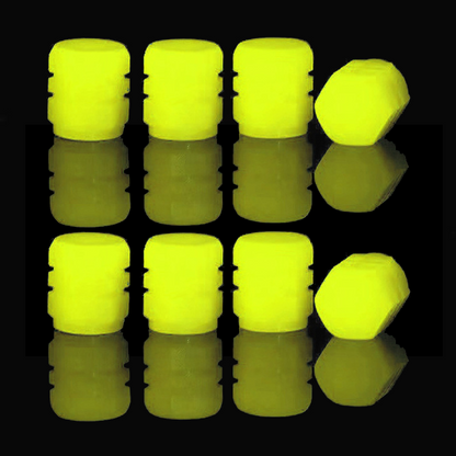 Glow-in-the-Dark Tire Valve Caps – Universal 8mm Fit for Cars & Bikes