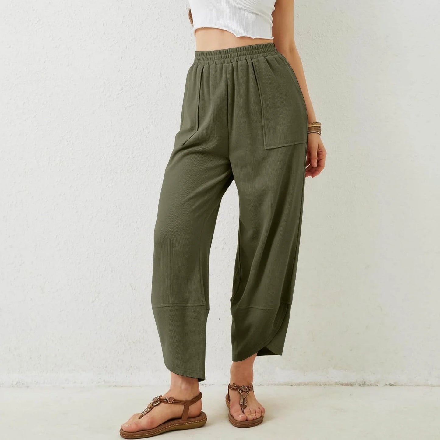 Womens Baggy Wide Leg Pants with Large Pockets