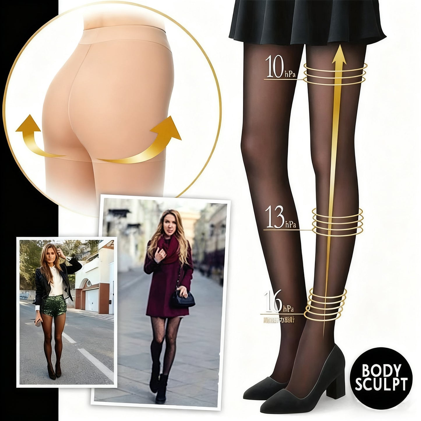 Flawless Legs Fake Translucent Warm Plush Lined Elastic Tights