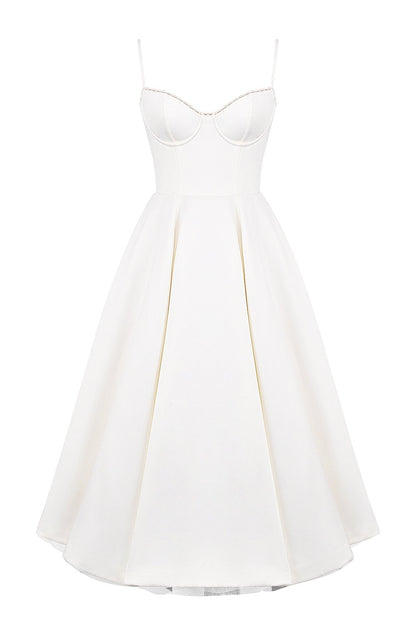 MADEMOISELLE WHITE TULLE MIDI DRESS