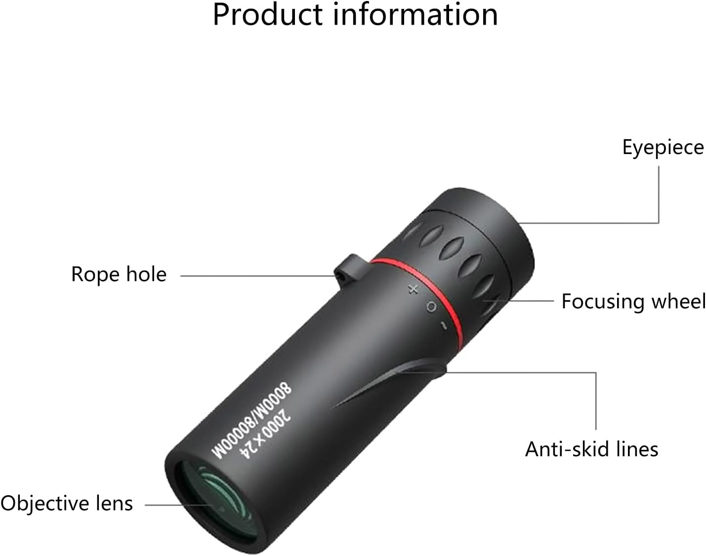 2000x24 8X Zoom Day/Low Night Vision HD Monocular Starscope Telescope