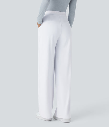High Waisted Pocket Straight Leg Work Pants