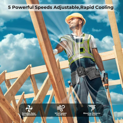 🌬️ Portable USB Waist Fan – Stay Cool Anywhere, Anytime!