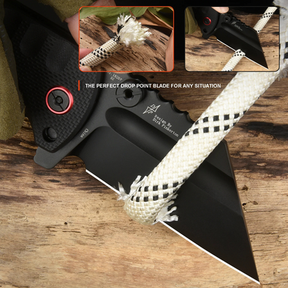 Pro ATZ-1820P EDC Folding Tool – D2 Black PVD, Black G10