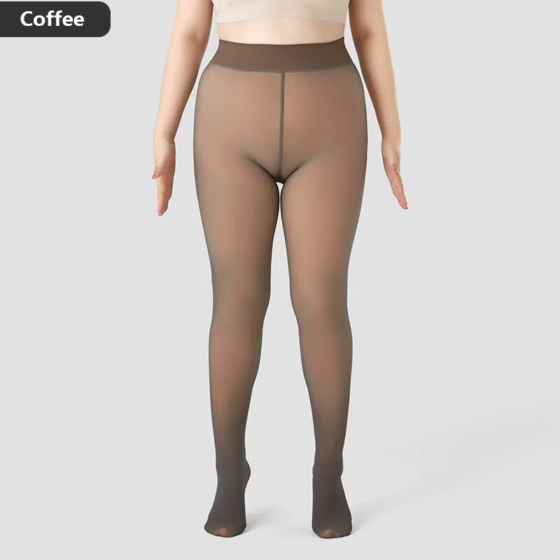 Flawless Legs Fake Translucent Warm Plush Lined Elastic Tights
