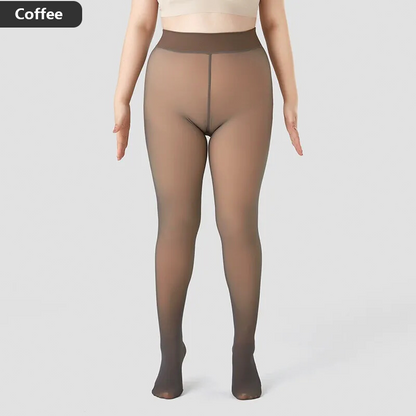 Flawless Legs Fake Translucent Warm Plush Lined Elastic Tights