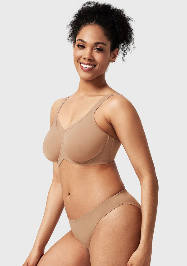 Smoothing Unlined Minimizer Underwire Bra
