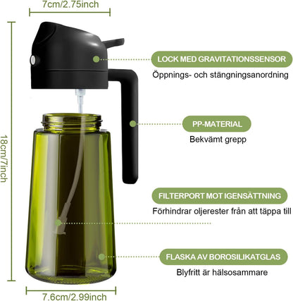 Kitchen 2-in-1 Oil Dispenser & Sprayer – Mess-Free Cooking Starts Here!