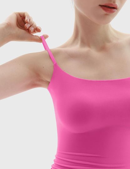 Women's Square Neck Tank Top Adjustable Spaghetti Straps Sleeveless