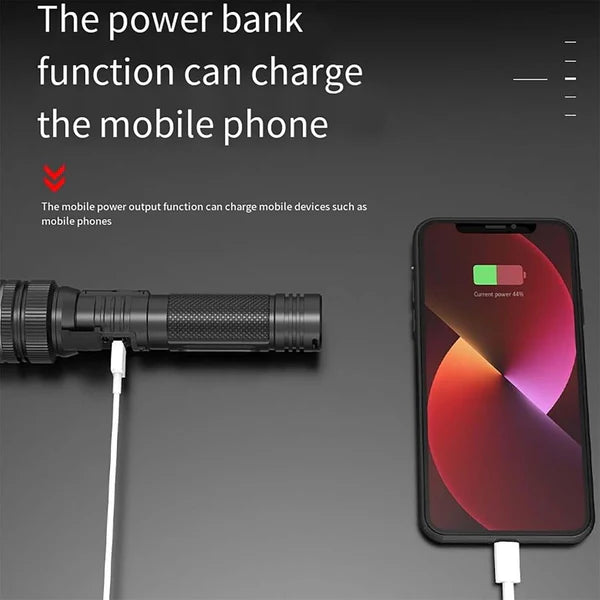 2-in-1 Strong Flashlight (Power Bank) for Outdoor & Emergency
