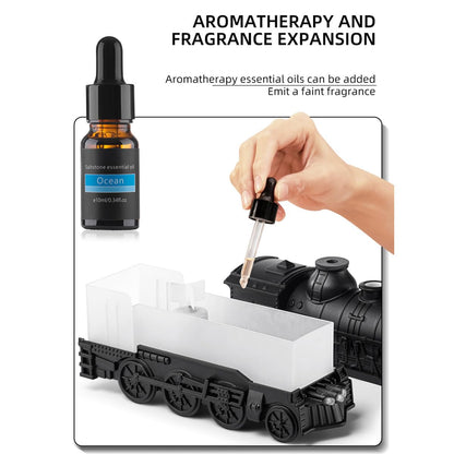 Vintage Steam Train Essential Oil Diffuser – 300ML Aromatherapy Humidifier