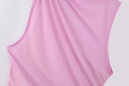 DRAPED TULLE MINI DRESS