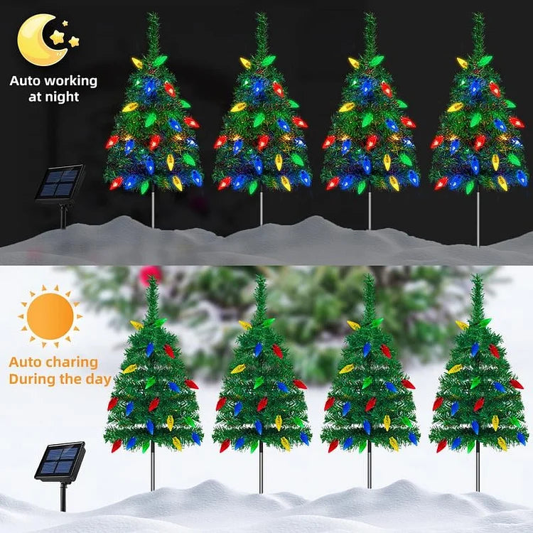 Festive Outdoor Solar Christmas Tree Decorations