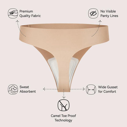 Camel Toe Cover Thongs For Women (3 PACK)