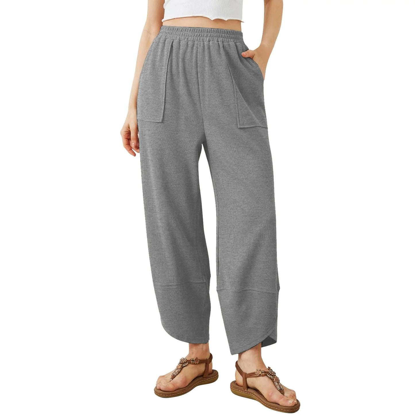 Womens Baggy Wide Leg Pants with Large Pockets
