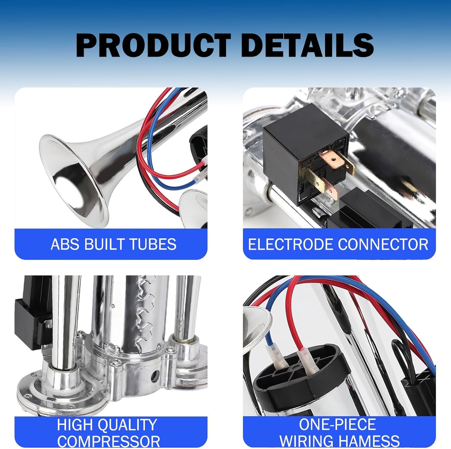 2025 Upgraded 130DB Super Loud Dual Electric Air Horn for Truck