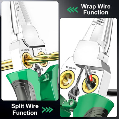 8 In 1 Wire Stripping Pliers Multifunction Electrician Cable Splitting Tools