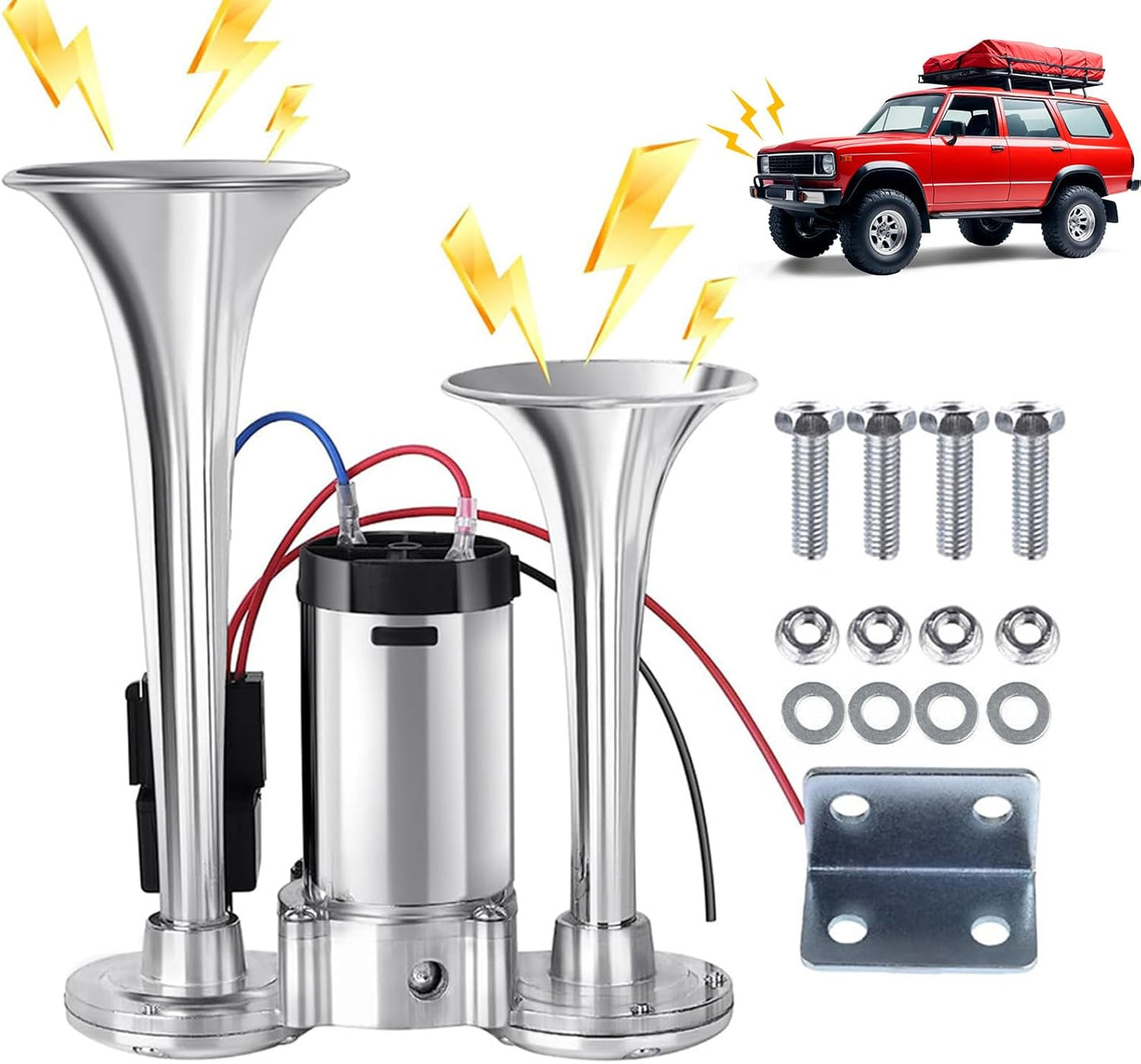 2025 Upgraded 130DB Super Loud Dual Electric Air Horn for Truck