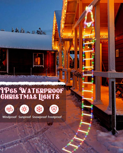 Christmas Santa Climbing Stairs Light, 8 Flashing Modes