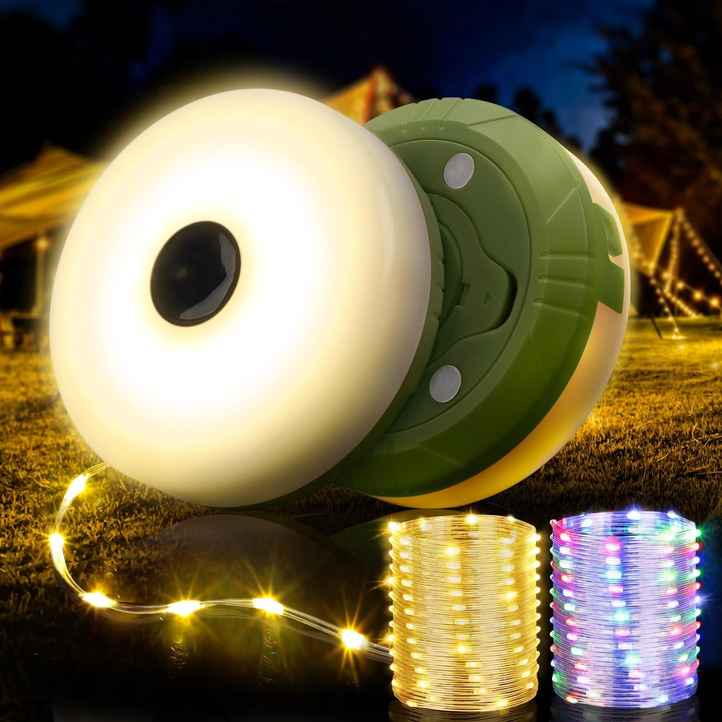 Rechargeable Camping String Lights – 4-in-1 Retractable LED Outdoor Lamp