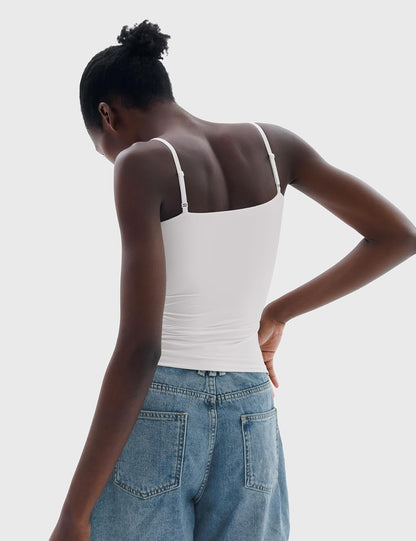 Women's Square Neck Tank Top Adjustable Spaghetti Straps Sleeveless