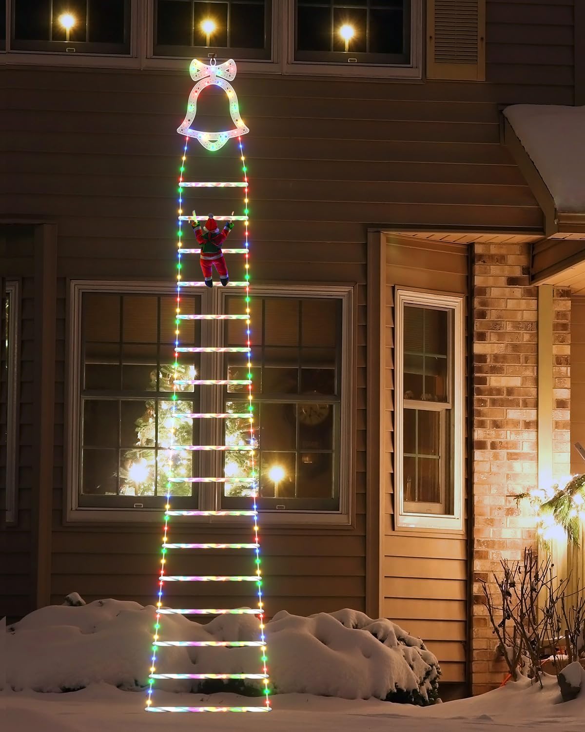 Christmas Santa Climbing Stairs Light, 8 Flashing Modes