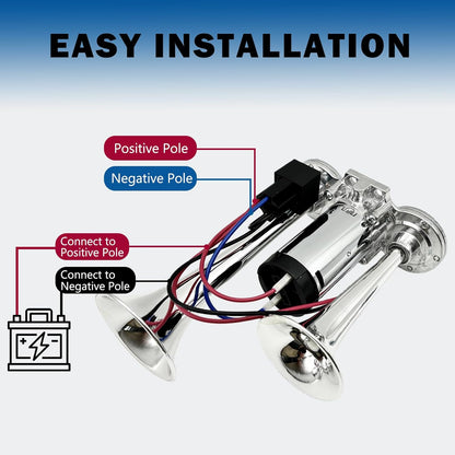 2025 Upgraded 130DB Super Loud Dual Electric Air Horn for Truck