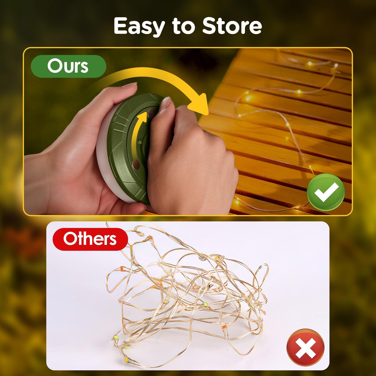 Rechargeable Camping String Lights – 4-in-1 Retractable LED Outdoor Lamp