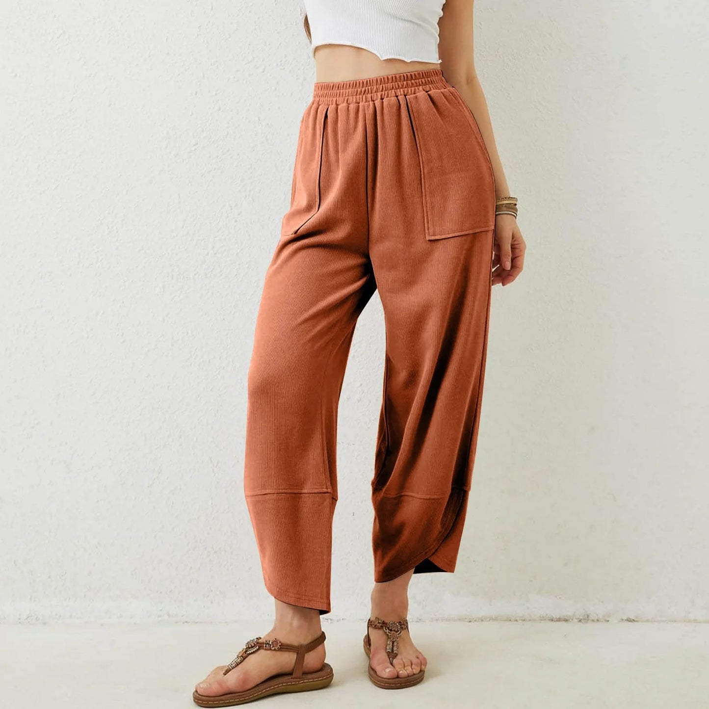Womens Baggy Wide Leg Pants with Large Pockets