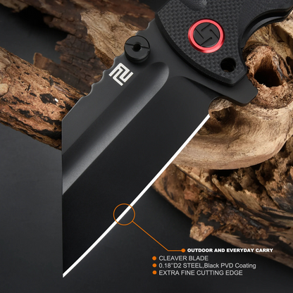 Pro ATZ-1820P EDC Folding Tool – D2 Black PVD, Black G10
