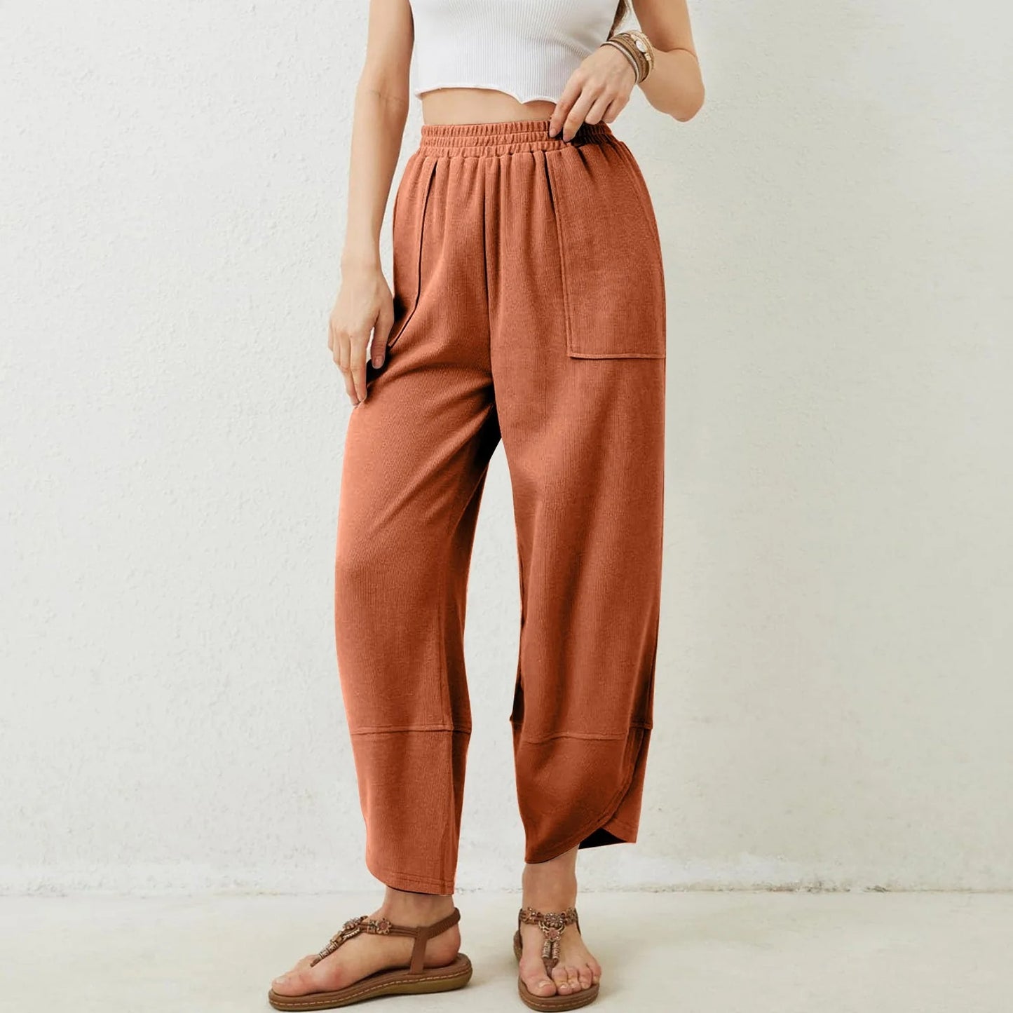 Womens Baggy Wide Leg Pants with Large Pockets