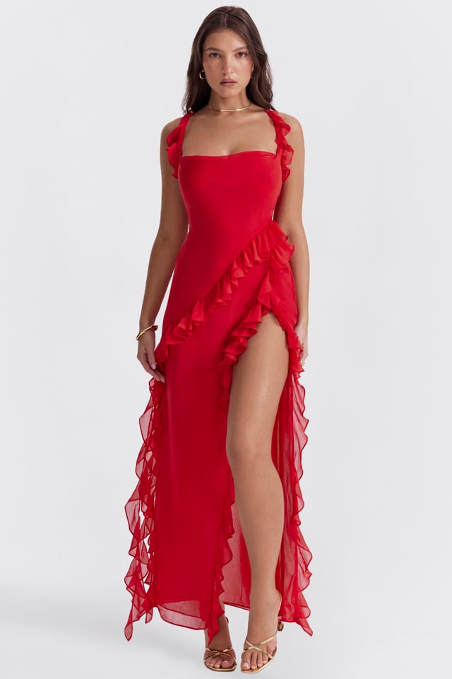 ARIELA RUFFLE MAXI DRESS