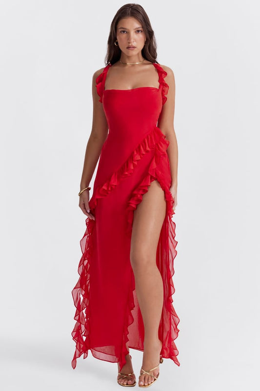 ARIELA RUFFLE MAXI DRESS