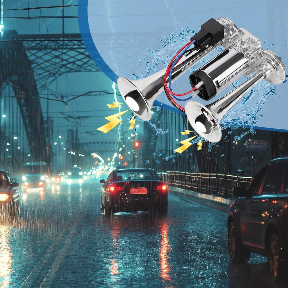 2025 Upgraded 130DB Super Loud Dual Electric Air Horn for Truck